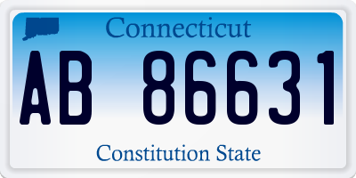 CT license plate AB86631