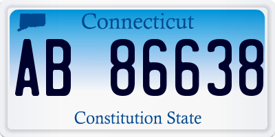 CT license plate AB86638