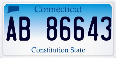 CT license plate AB86643