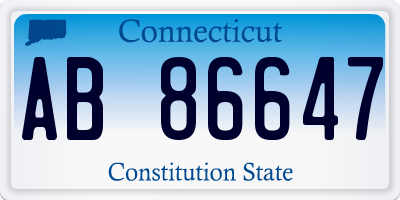 CT license plate AB86647