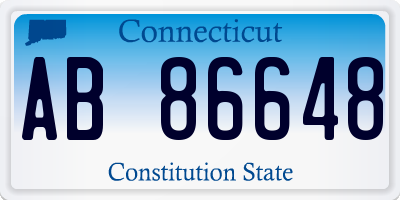 CT license plate AB86648