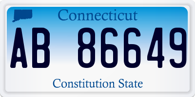 CT license plate AB86649