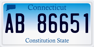 CT license plate AB86651