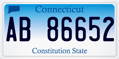 CT license plate AB86652