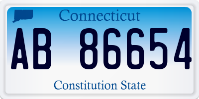 CT license plate AB86654