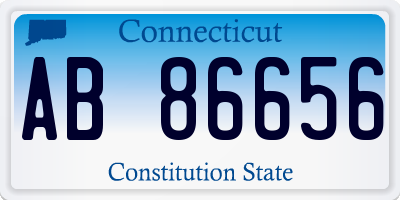 CT license plate AB86656