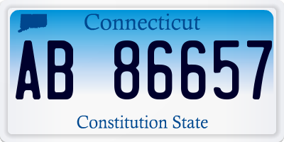 CT license plate AB86657