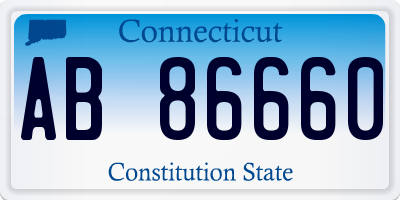 CT license plate AB86660