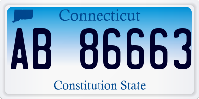 CT license plate AB86663