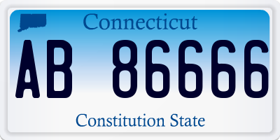 CT license plate AB86666