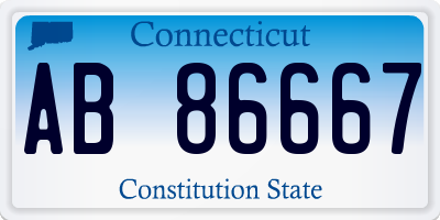 CT license plate AB86667