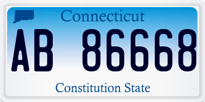 CT license plate AB86668