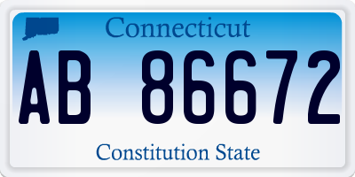 CT license plate AB86672