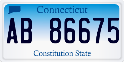 CT license plate AB86675