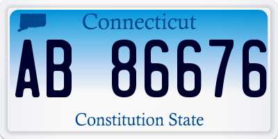 CT license plate AB86676