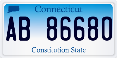 CT license plate AB86680