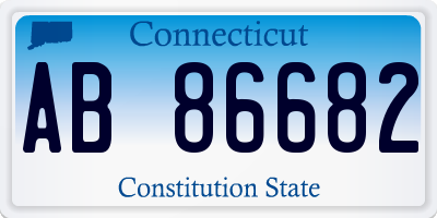 CT license plate AB86682