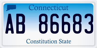 CT license plate AB86683