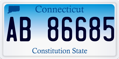 CT license plate AB86685