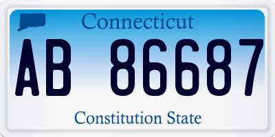 CT license plate AB86687