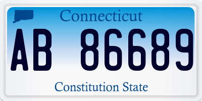 CT license plate AB86689