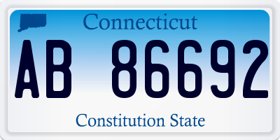 CT license plate AB86692