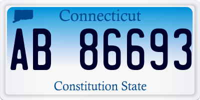 CT license plate AB86693