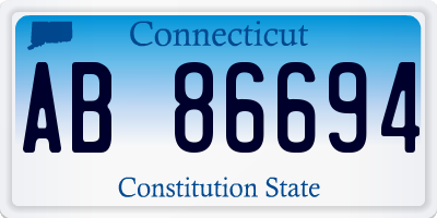 CT license plate AB86694