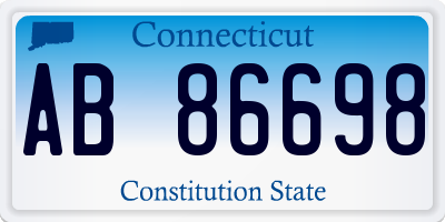 CT license plate AB86698