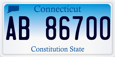 CT license plate AB86700