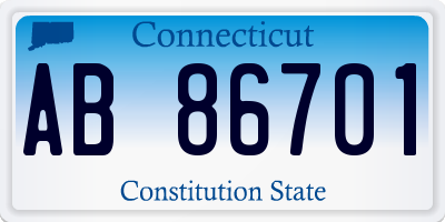 CT license plate AB86701