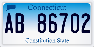 CT license plate AB86702