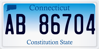 CT license plate AB86704