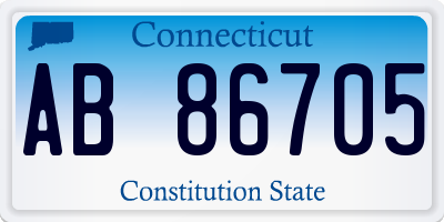 CT license plate AB86705