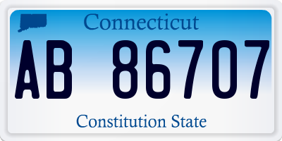 CT license plate AB86707