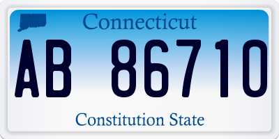 CT license plate AB86710