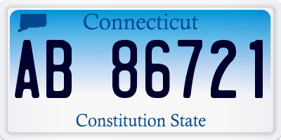 CT license plate AB86721