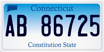 CT license plate AB86725