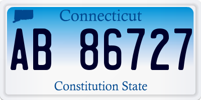 CT license plate AB86727