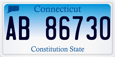 CT license plate AB86730