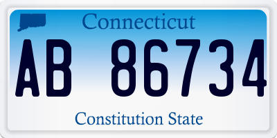 CT license plate AB86734