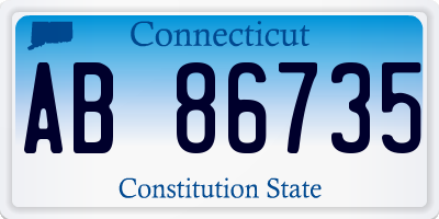 CT license plate AB86735