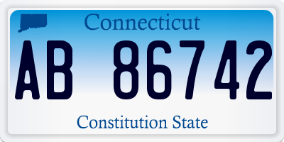 CT license plate AB86742