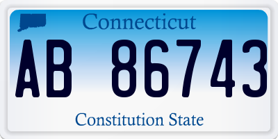 CT license plate AB86743