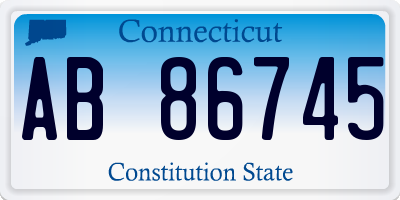 CT license plate AB86745