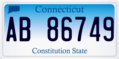 CT license plate AB86749