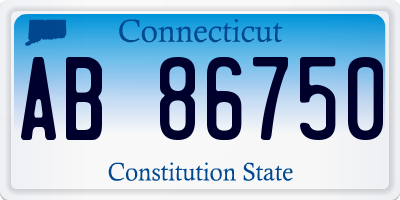 CT license plate AB86750