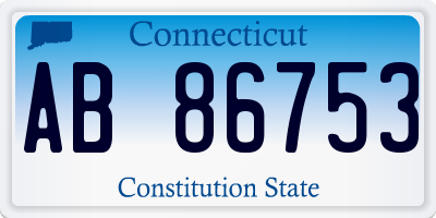 CT license plate AB86753