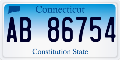 CT license plate AB86754