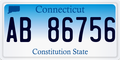 CT license plate AB86756